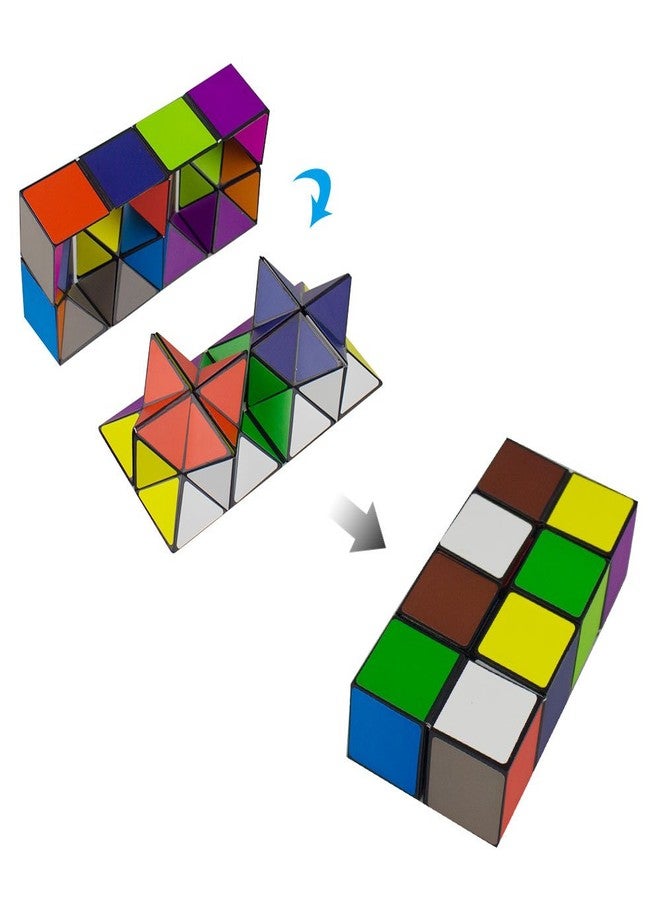 SHONCO Magic Star Cube,SHONCO 2 in 1 Combo Infinity Cube Toy Transforming Geometric Puzzle 3D Assembly Fidget Stress Anxiety Relief Magic Puzzle Cubes for Kids and Adults - Image 3